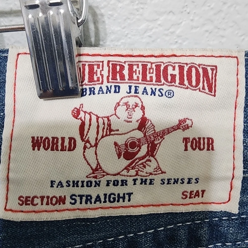 True Religion Straight Flap Blue Jeans Size 38